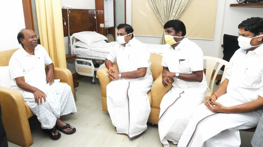 அப்போலோ மருத்துவமனையில் இராமதாஸை சந்தித்து நலம் விசாரித்தார் முதலமைச்சர்!