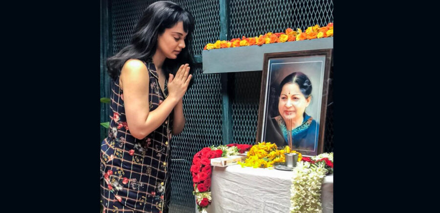 ஜெயலலிதா நினைவு தினத்தில் பிரபல நடிகை செய்த மரியாதை: டுவிட்டரில் வைரல்