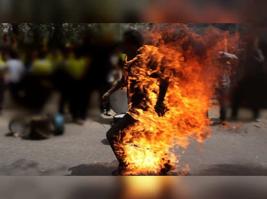 Auto driver bathed in fire in the middle of the road! Excitement in Salem over vehicle test!