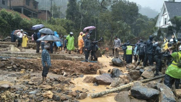 The rains are taking the people away!!. One person died in the landslide..! Rescue work is intense..