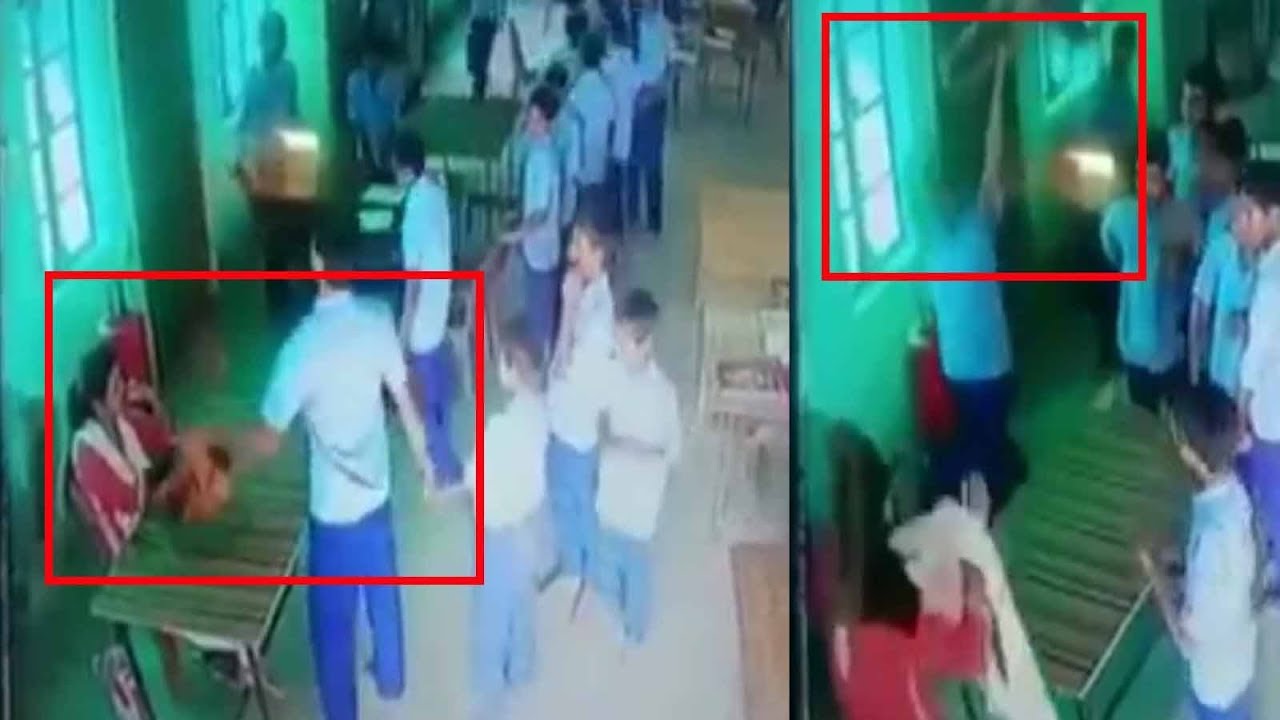 The students who pushed down and pulled the hair sari and attacked! 5 months pregnant teacher admitted to hospital!