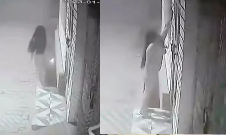 A young girl walking naked on the street at night! Mysterious CCTV footage panics the public!