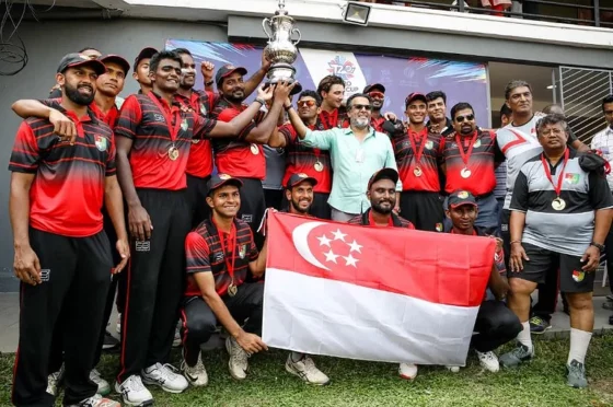 தங்கம் வென்ற சிங்கப்பூர் கிரிக்கெட் அணி!! வாழ்த்துக்கள் தெரிவிக்கும் ரசிகர்கள்!!