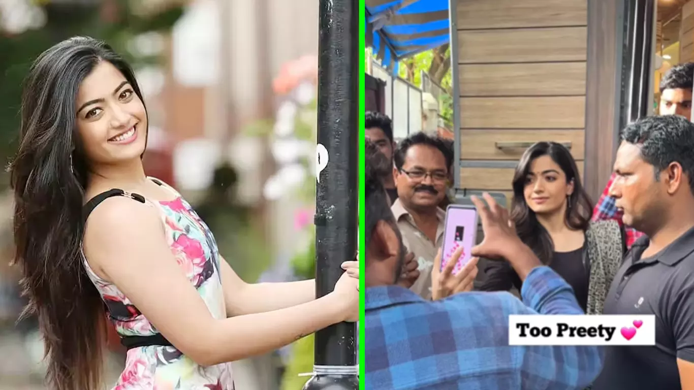 Rashmika took a selfie with her fans!! Then a fan did a shocking act!!