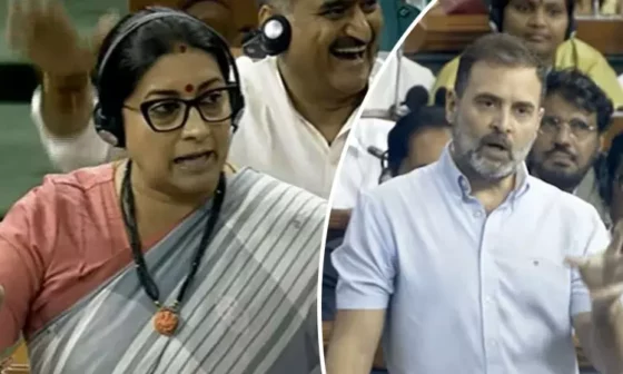 மத்திய மந்திரி பேசத் தொடங்கும் போது பறக்கும் முத்தத்தை தெறிக்க விட்ட ராகுல் காந்தி!! அதிர்ச்சியில் பார்லிமென்ட்!! 