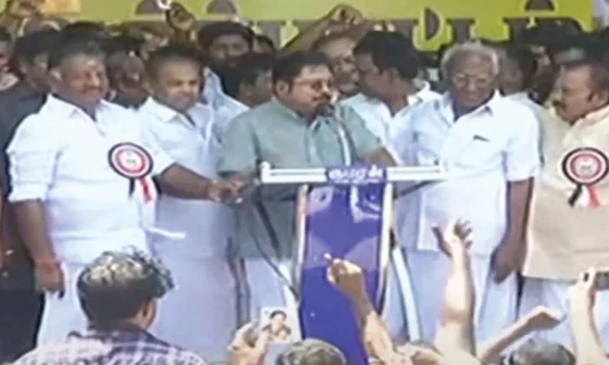 ஓ.பி.எஸ் டி.டி.வி தினகரன் ஆர்ப்பாட்டம்!! வண்டியில் அடைத்து வரப்பட்ட தொண்டர்கள் கூட்டம்!!