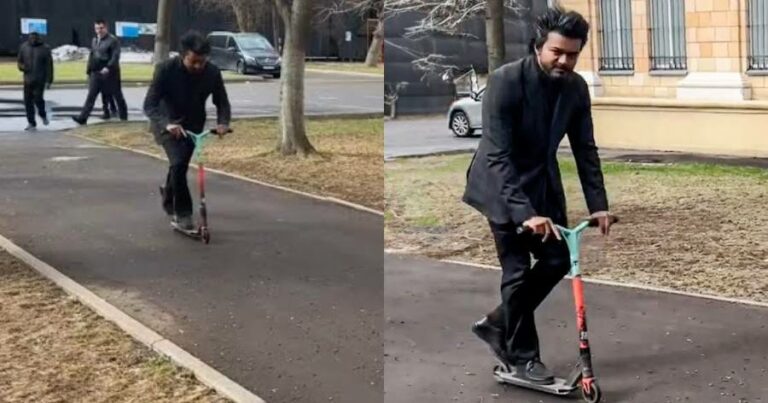TVK leader strolling on a scooter.. Video showing on the Internet!!