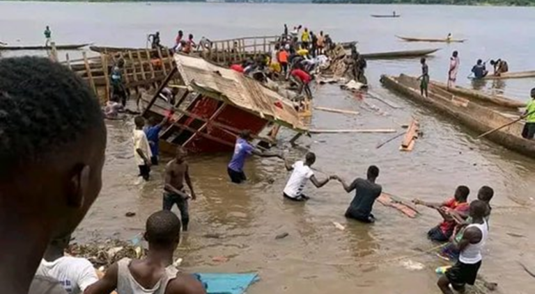 People ride on the river to attend the funeral..!! 58 people died miserably when the boat capsized..!!
