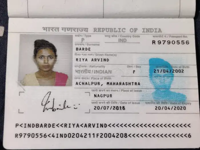 Riya Barde Fake Passport