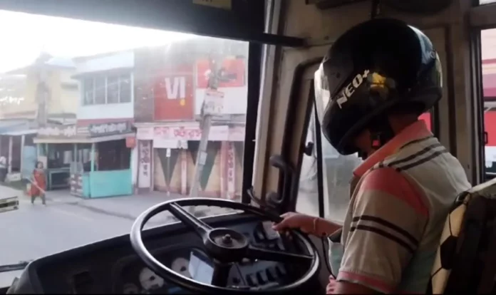 A strange incident by a private bus driver