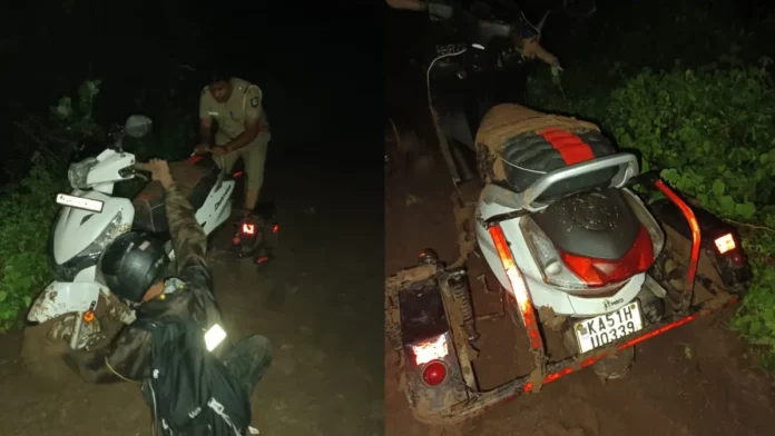 Tamil Nadu Police rescued a disabled person who was stuck in glasses near Wattalagundu at night