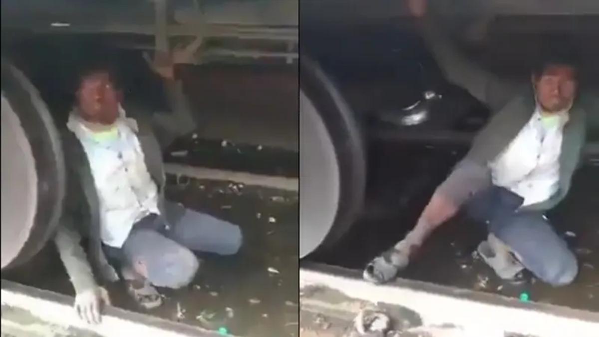 A man who traveled 250 km by sitting between the wheels of a train is sensational