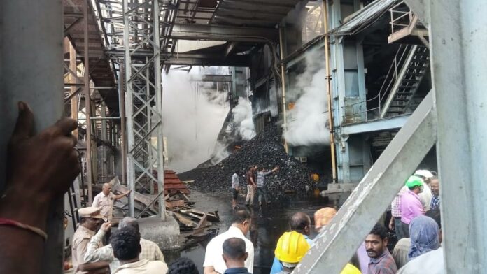 A terrible fire has broken out at the Mettur Thermal Power Station