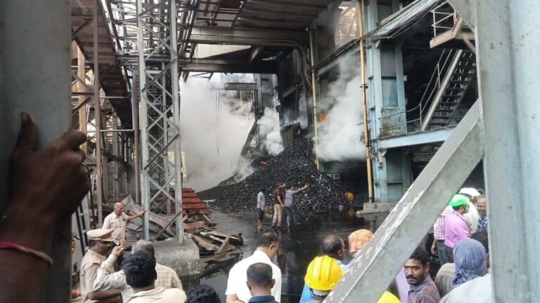A terrible fire has broken out at the Mettur Thermal Power Station