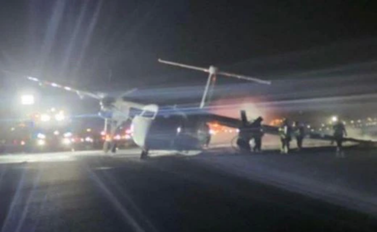 Air Canada flight skidded down the runway and caught fire during landing at Halifax airport