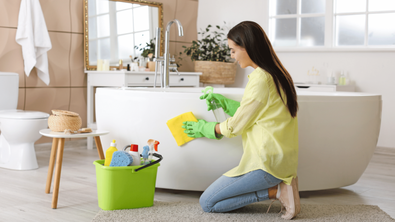 To get rid of salt stains on bathroom tiles.. use toothpaste like this once!!