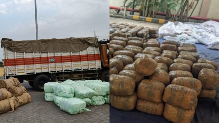 845 kg of ganja was found in a container truck near Ampathur, Chennai