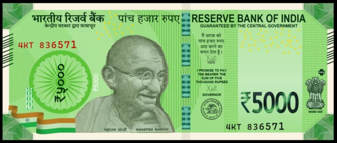 RBI notification on five thousand rupee notes in India