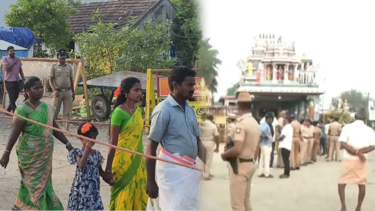 மேல்பாதி திரௌபதி அம்மன் கோவில் மீண்டும் திறப்பு – பட்டியலின மக்கள் நுழைய பெண்கள் போராட்டம்