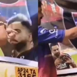 'Ajeeb Pakalban Hai': After IPL 2025 win, netizens strongly criticize Virat Kohli's fanatic fan for applying blood tilak on his poster; Video